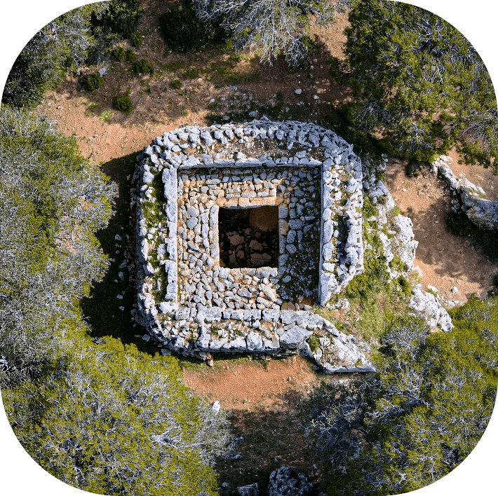 Aerial view with QR code